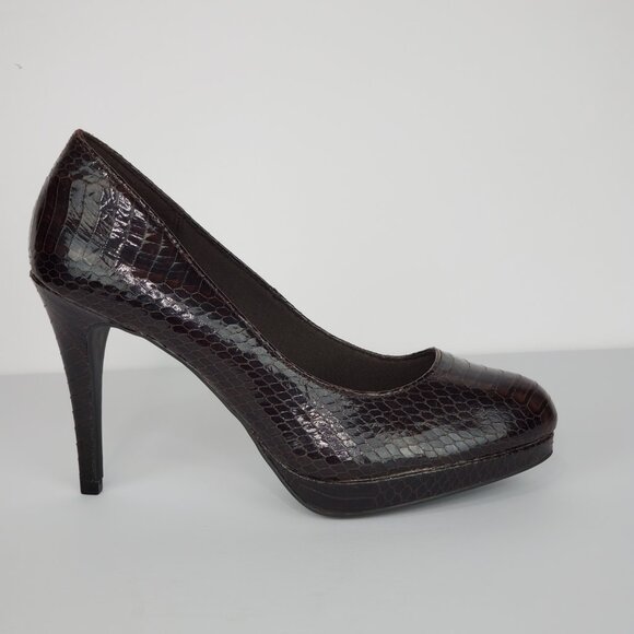 Christian Siriano for Payless Closed Toe Faux Reptile Classic Heels Shoes Size 7 - Picture 2 of 16